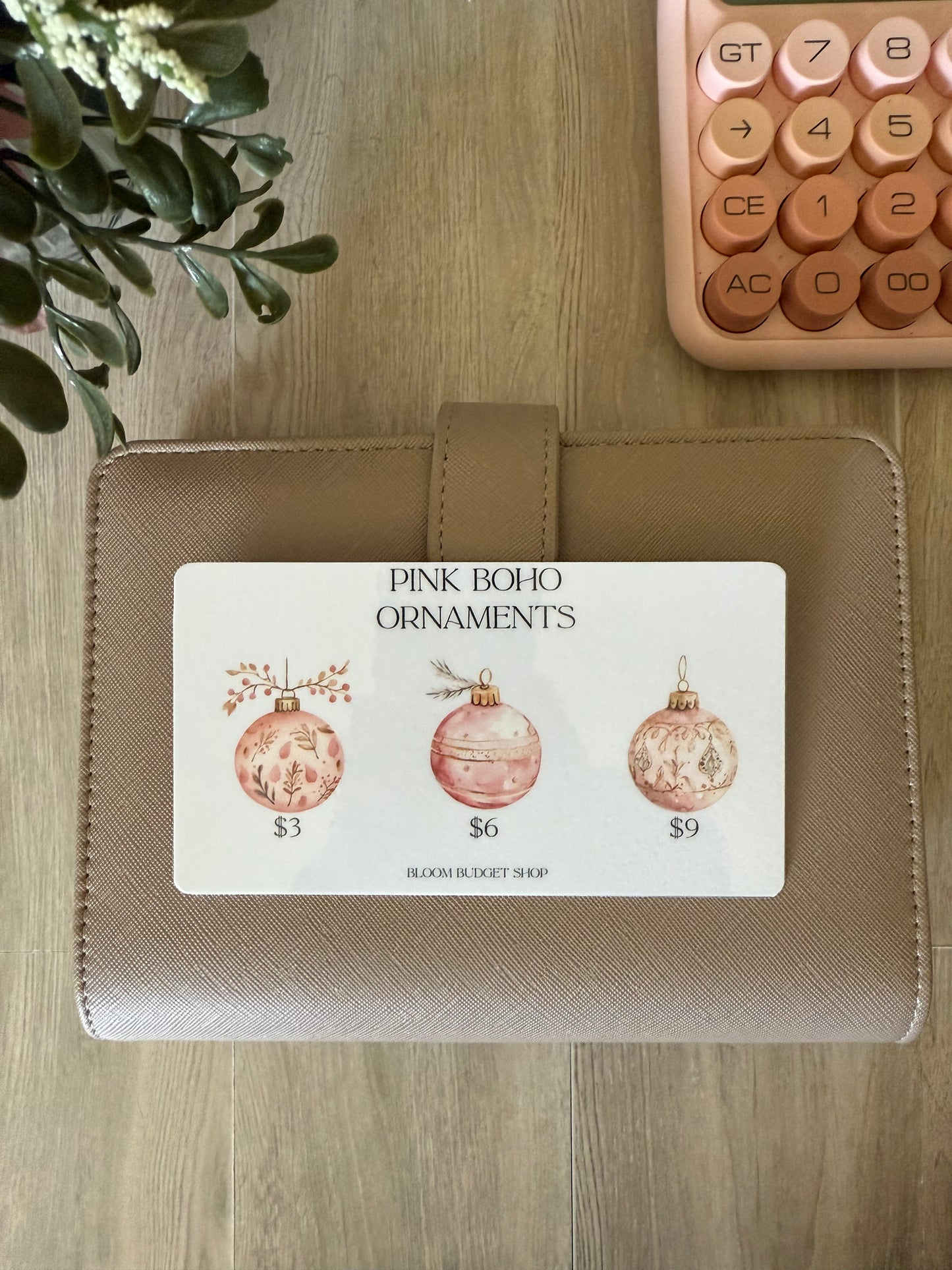 Boho Christmas Savings Challenge- Pink Ornaments
