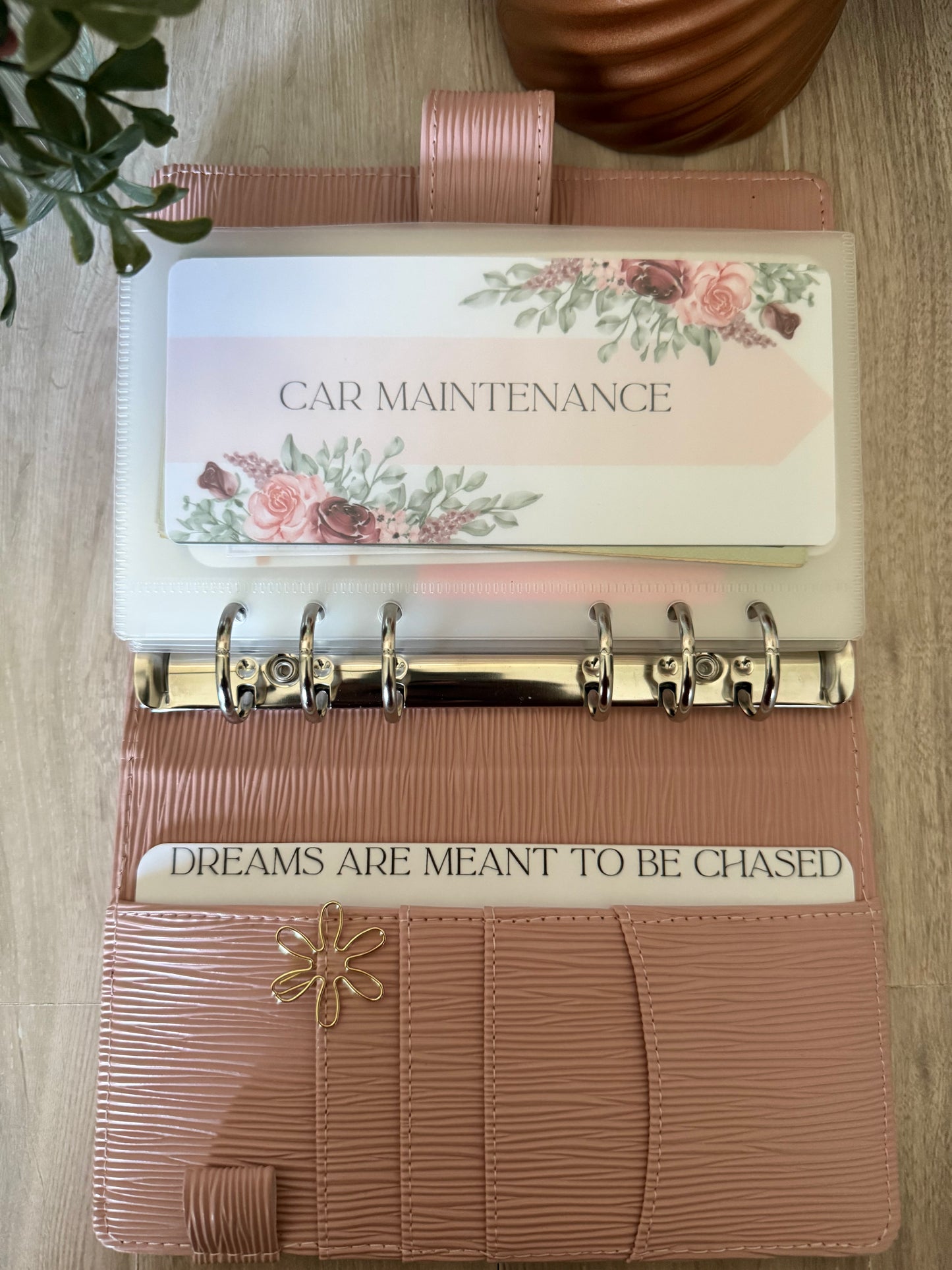 Dreams are Meant to be Chased Binder Inspiration ~ A6 Binder Side Bar
