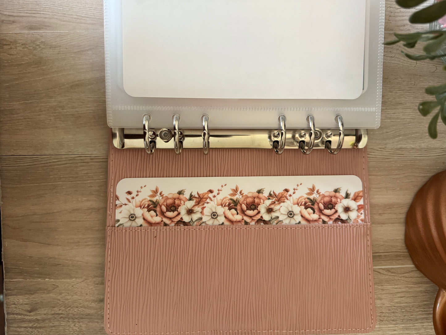 Orange Flowers ~ A6 Binder Back Pocket