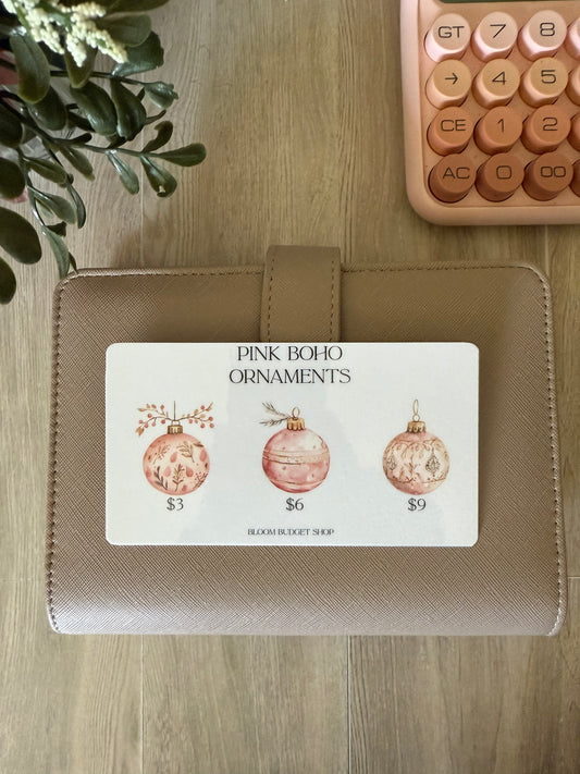 Boho Christmas Savings Challenge- Pink Ornaments
