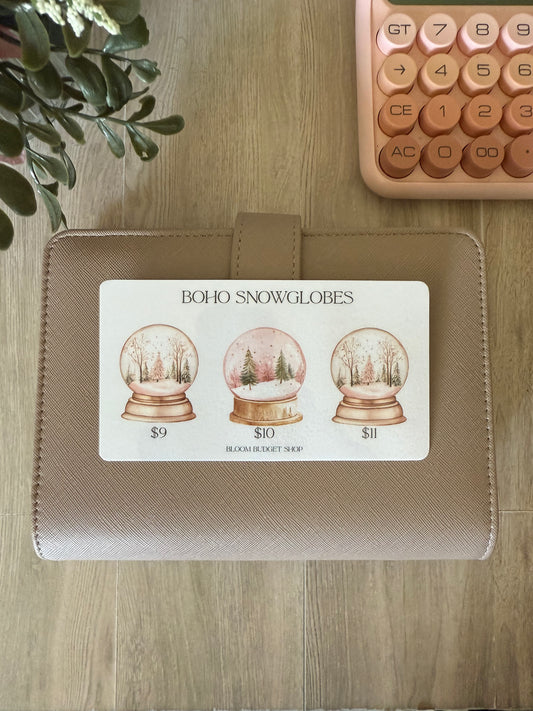 Boho Christmas Savings Challenge- Snowglobes